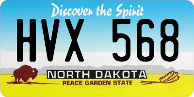ND license plate HVX568