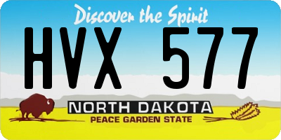 ND license plate HVX577