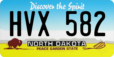 ND license plate HVX582
