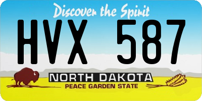 ND license plate HVX587