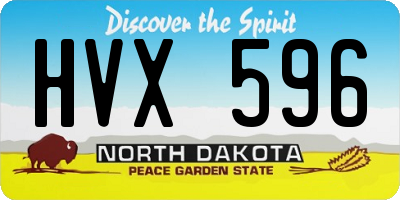 ND license plate HVX596