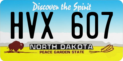 ND license plate HVX607