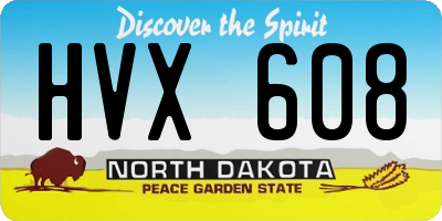 ND license plate HVX608