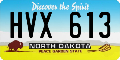 ND license plate HVX613
