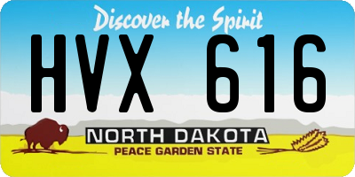 ND license plate HVX616