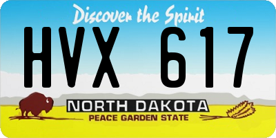 ND license plate HVX617