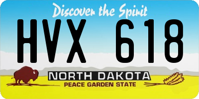 ND license plate HVX618