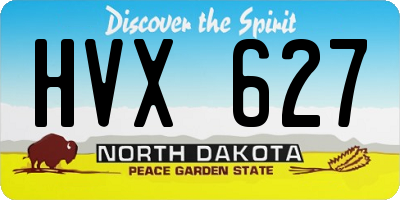 ND license plate HVX627
