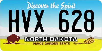 ND license plate HVX628