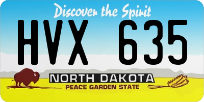 ND license plate HVX635