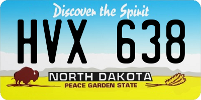 ND license plate HVX638