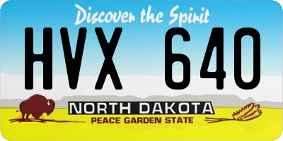 ND license plate HVX640