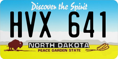 ND license plate HVX641