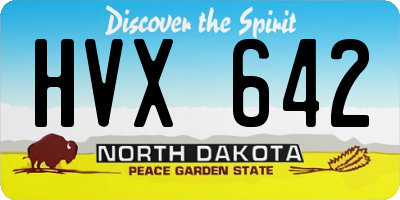 ND license plate HVX642