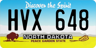 ND license plate HVX648