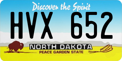ND license plate HVX652