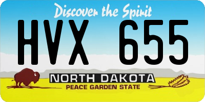 ND license plate HVX655