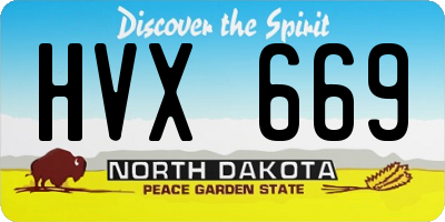 ND license plate HVX669
