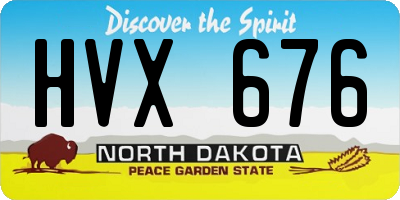 ND license plate HVX676