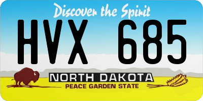 ND license plate HVX685