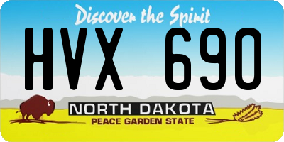 ND license plate HVX690