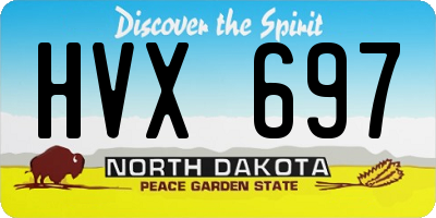 ND license plate HVX697
