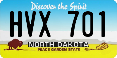 ND license plate HVX701