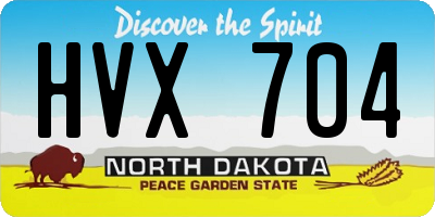 ND license plate HVX704