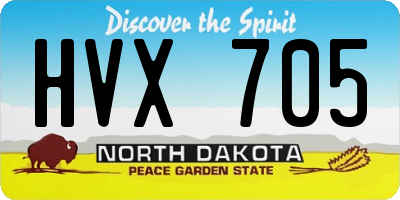 ND license plate HVX705