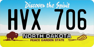 ND license plate HVX706