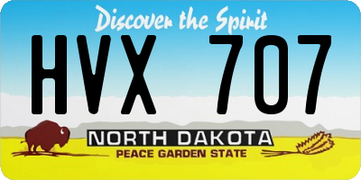 ND license plate HVX707
