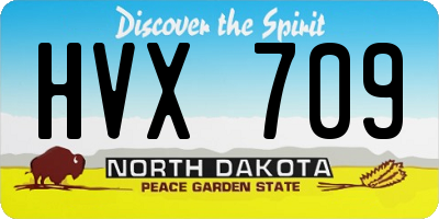ND license plate HVX709