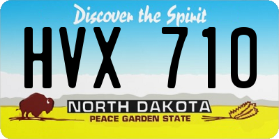 ND license plate HVX710