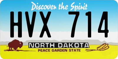 ND license plate HVX714