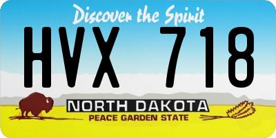 ND license plate HVX718