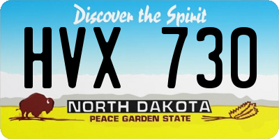 ND license plate HVX730