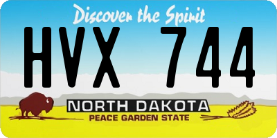 ND license plate HVX744