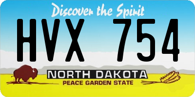 ND license plate HVX754