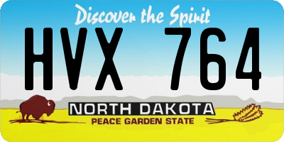 ND license plate HVX764
