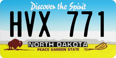 ND license plate HVX771
