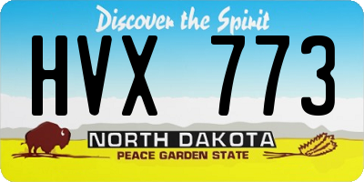 ND license plate HVX773