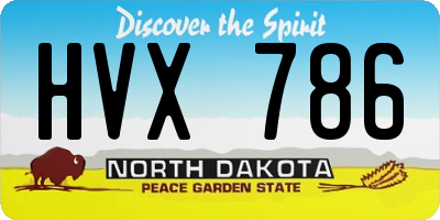 ND license plate HVX786