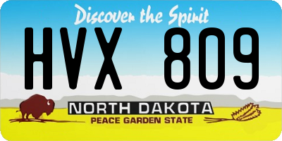 ND license plate HVX809