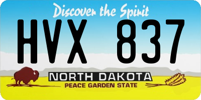 ND license plate HVX837