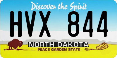 ND license plate HVX844