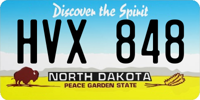 ND license plate HVX848