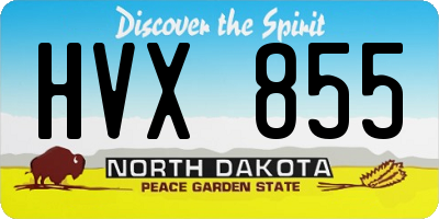 ND license plate HVX855
