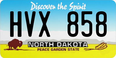 ND license plate HVX858