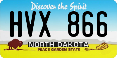 ND license plate HVX866