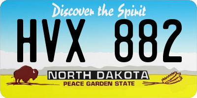 ND license plate HVX882
